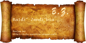Baló Zenóbia névjegykártya